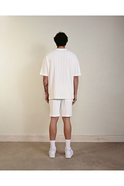 İLKCET MODA Μπλουζάκι με ριγέ τσέπη oversize