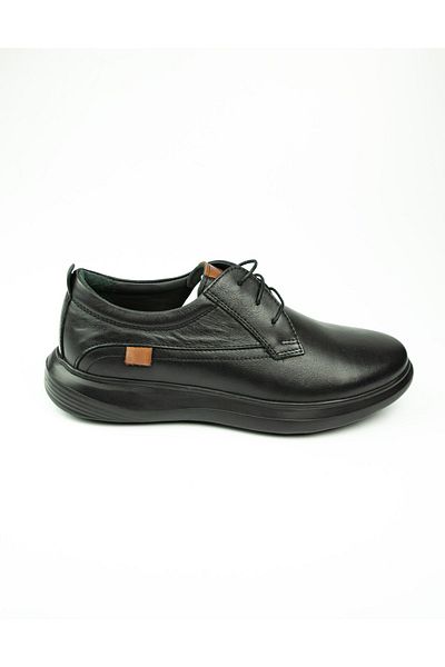 MARCOMEN Men's Casual Black Leather Shoes - 20355
