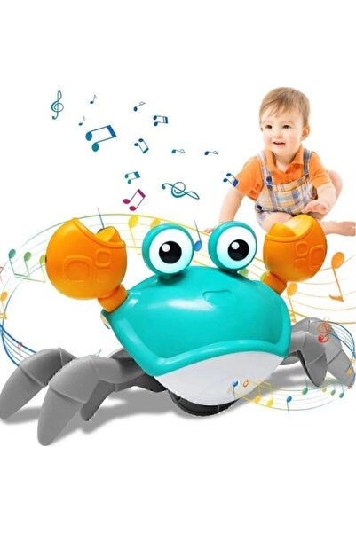 Retoys Emeklemeye Yardımcı Sensörlü Hareketli  Yengeç Pilli Müzikli Oyuncak
