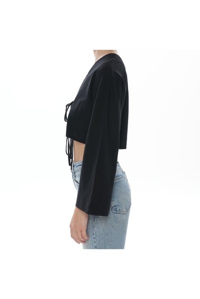 Oment Design Bluză Grace Linen - bluză cu șireturi în față