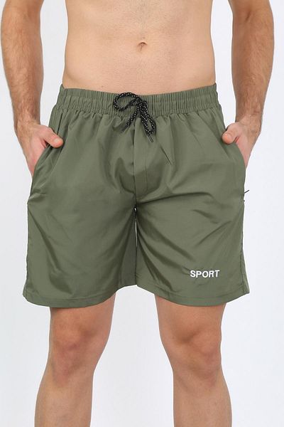 Akbeniz Ανδρικό σορτς θάλασσας με φερμουάρ Khaki 27485