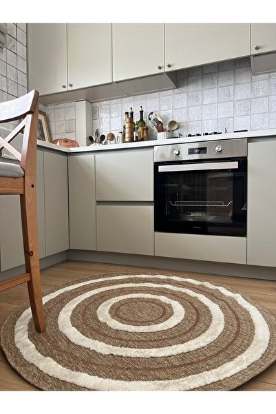 Cool Halı Safari 675 Somon İskandinav Yuvarlak Dekoratif Etnik Halı Natural M...