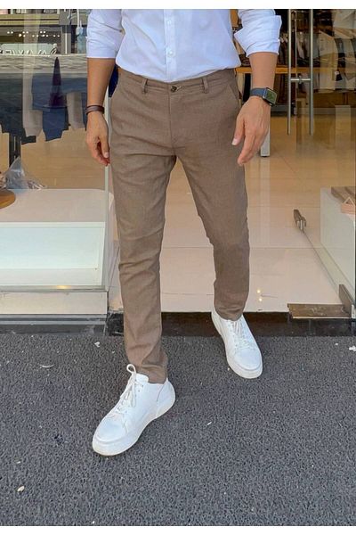 ACTUAL Men's Slim Fit Chino Pants - 1371-Camel