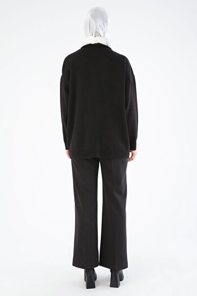 ALLDAY Black Tassel Embroidered V-Neck Knitwear Cardigan