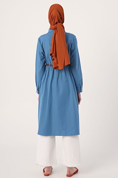 ALLDAY Dark Blue Belted Shirt Tunic