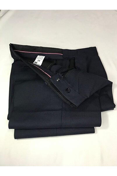 BUGİ GİYİM Erkek Kumaş Pantolon Lacivert Ince Yazlık Klasik Kesim Yüksek Bel Baba Pantolonu Pileli