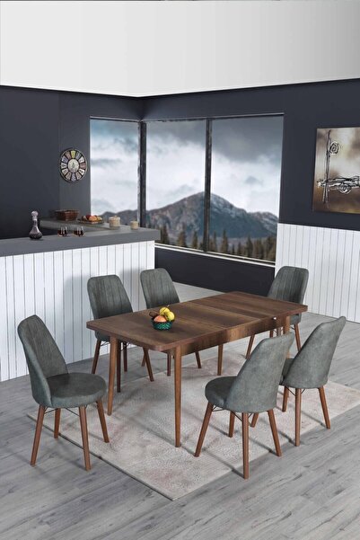 Lion 6 Kişilik Açılır Masa Sandalye Takımı Mutfak Masası Takımı Salon Masası Yemek Masası Masa Takımı