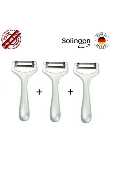 Solingen Original Fruit and Vegetable Glitter Peeler Gray Practical Heat Resistant Set of 3