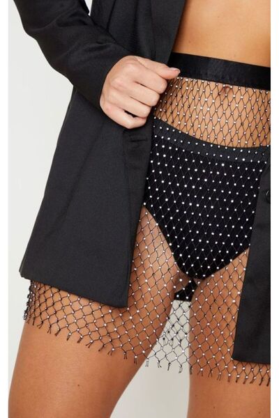 MATHILDA Kristal Taşlı Mini Etek File