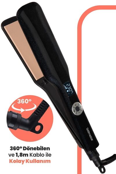 GOLDMASTER Prosense Digital Display Tourmaline Ceramic Thick Plate Ionic Hair Straightener