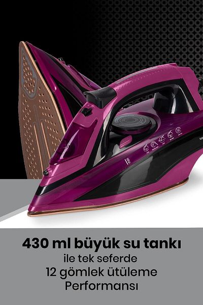 GOLDMASTER Airjet 2400 Watt Ceramic Base, Large Water Tank, 170 Gr Effective Shock Steam Iron