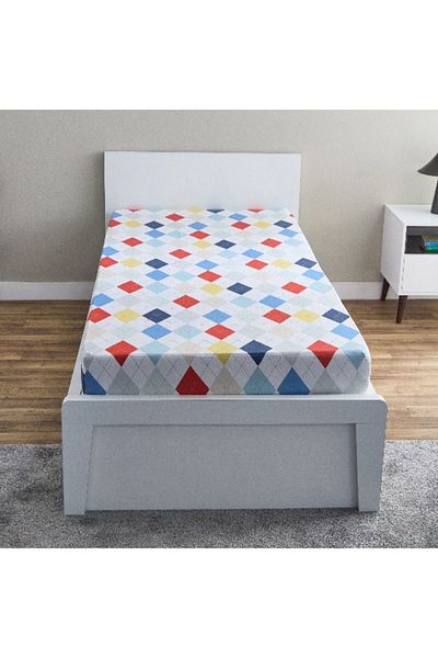 Home Box Nora Plaid Microfibre Single Fitted Sheet - 90x190+25 cm