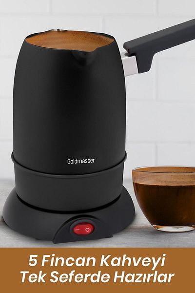 GOLDMASTER Black Double Mouth Foam Electric Coffee Pot