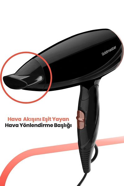 GOLDMASTER 1600 Watt DC Motor 2 Level Heat Adjustable Foldable Hair Dryer