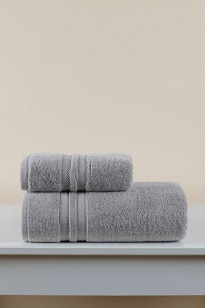İrya Serenity Premium 2-Piece Gray Towel Set - 100% Cotton, 50x90 & 70x140