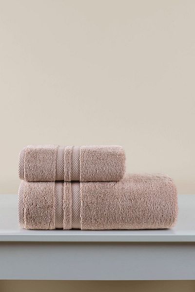 İrya Serenity Premium 2-Piece Towel Set - 100% Cotton, Brown, 50x90 & 70x140