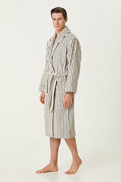 İrya Men's Bathrobe - Yarn Dyed, 100% Cotton