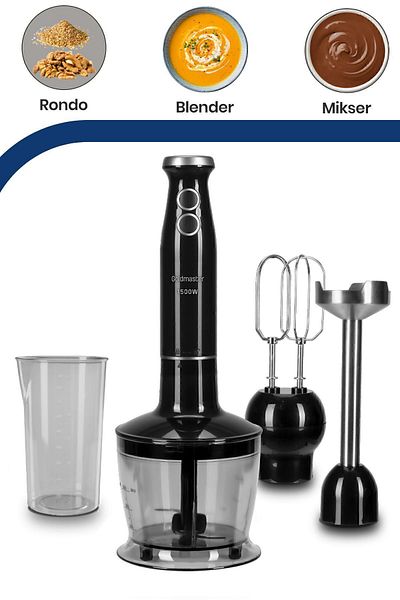 GOLDMASTER Bestblend 1500 Watt 4 Blades Stainless 3 In 1 Blender Set