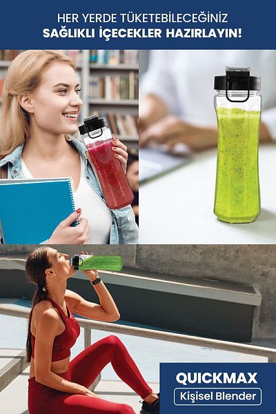 GOLDMASTER Quickmax Inox Personal Personal Smoothie Blender with Ice Crushing Feature and 2 Bpa Free Tritan Bottles