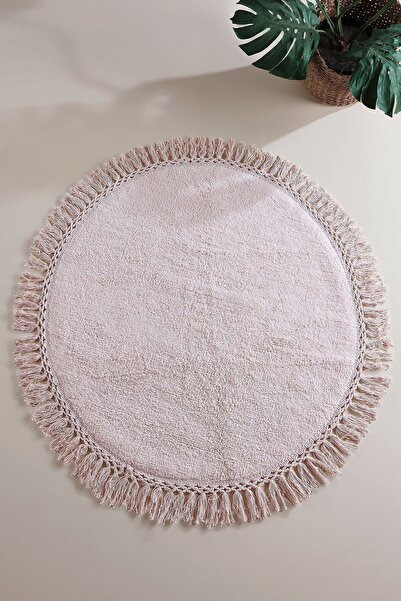 İrya Lora %100 Pamuk Banyo Paspası Pembe 90x90
