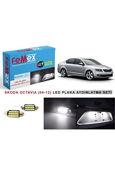 FEMEX Skoda Octavia LED Plaka Aydınlatma Ampul Seti FEMEX Parlak Beyaz