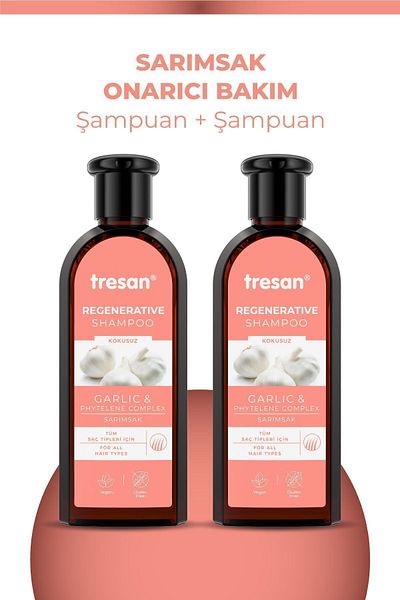 Tresan 300 Ml 2 Pack Garlic Repair Care Shampoo