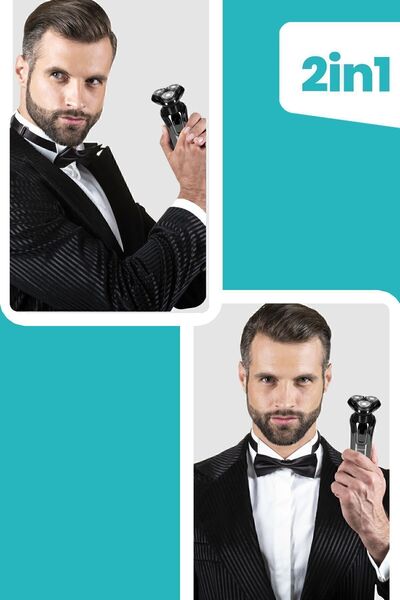 GOLDMASTER Loft 2in1 Esnek Oynar Başlıklı 3 Yönlü IPX7 Islak&Kuru Şarjlı Traş Makinesi