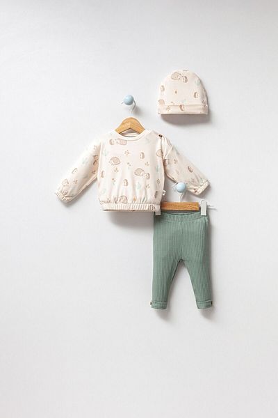 Bubbles 100% Cotton Hedgehog Print Tights Set