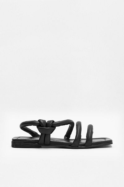 NILUFARR Genuine Leather Women's Black Sandals - Mia