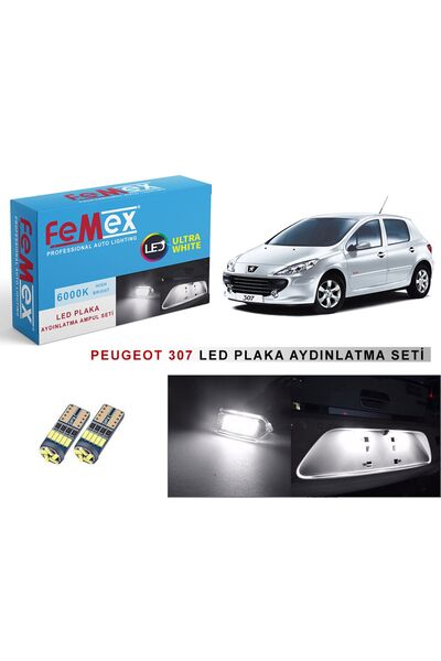 FEMEX Peugeot 307 LED Plaka Aydınlatma Ampul Seti FEMEX Parlak Beyaz