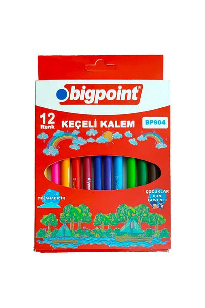 Bigpoint مجموعة أقلام رصاص من اللباد مكونة من 12 قطعة (مع صندوق كرتوني)