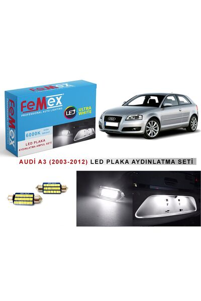 FEMEX Audi A3 (2003-2012) LED Plaka Aydınlatma Ampul Seti FEMEX Parlak Beyaz