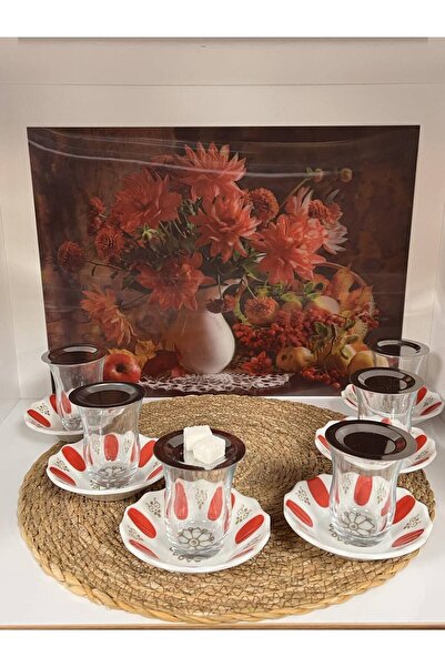 FAYA HOME Nostalgic Vintage Coffee Shop Tea Set 18 Pieces Set for 6 People