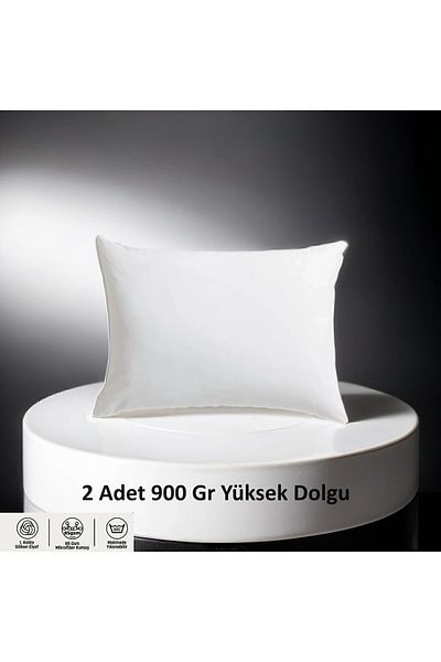 housein 900 Gr Microfiber Stain - Washable and Antiallergic Silicone Pillow 2 Pieces