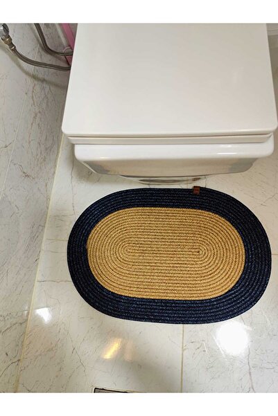 JÜTEX HOME سجادة حمام من الجوت، طقم حمام على الطراز البوهيمي، سجادة/40×60