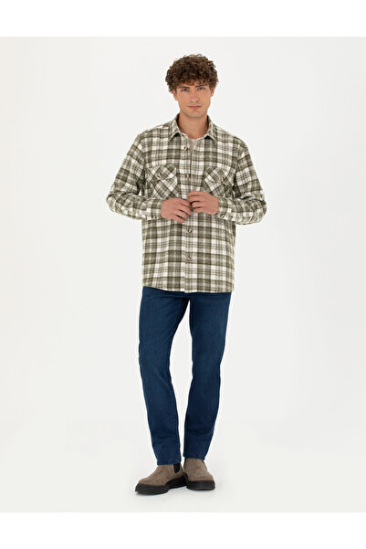 Pierre Cardin Haki Oduncu Oversize Gömlek 50274651-VR027