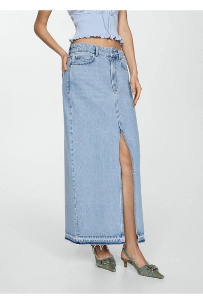 MANGO Woman Fusta din denim fără cusături