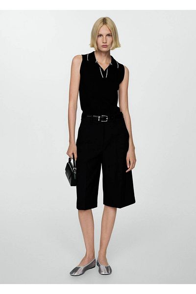 MANGO Woman POLO-Kragen-Strickbluse