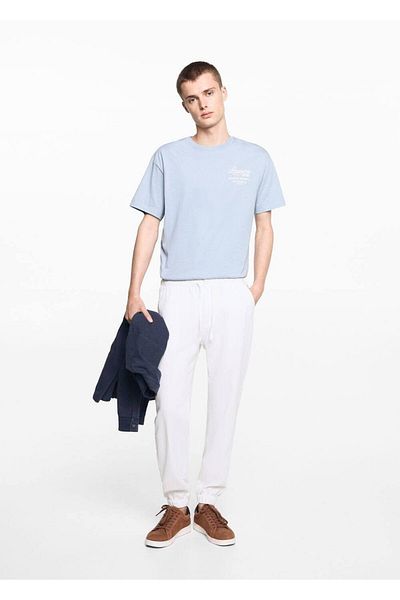 Mango Teen Λινό παντελόνι jogger