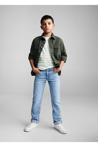 MANGO Kids Gestreiftes Baumwoll-T-Shirt
