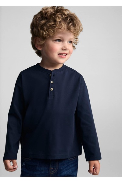 MANGO Baby Uzun kollu pamuklu tişört