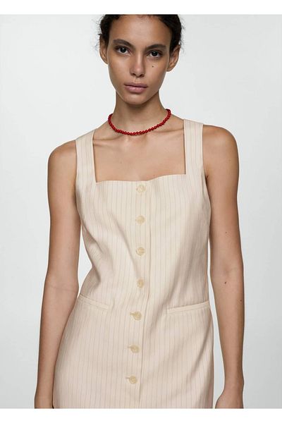 MANGO Woman Striped Bow Dress