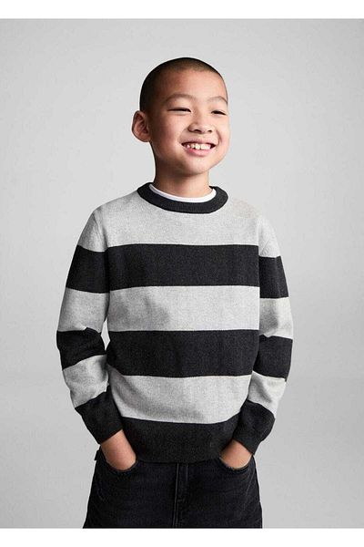 MANGO Kids Pulover de tricotaj cu dungi