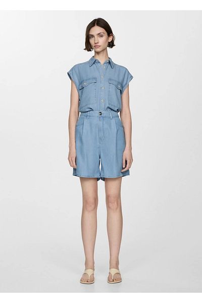 MANGO Woman Sleeveless Lyocell Shirt