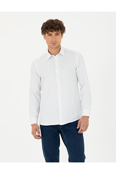 Pierre Cardin Petrol Slim Fit Uzun Kollu Gömlek 50278868-VR102