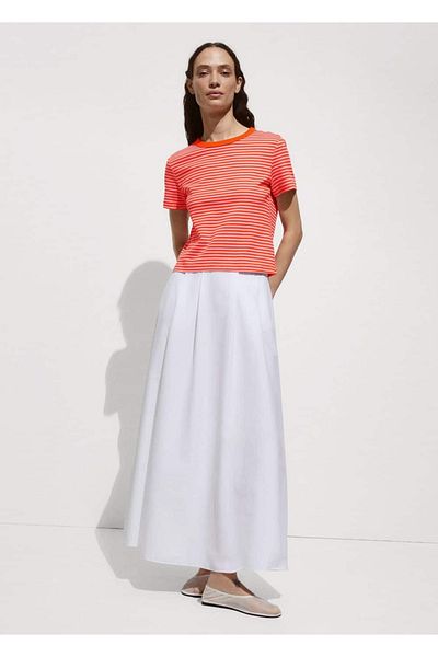 MANGO Woman Koton Striped T-Shirt
