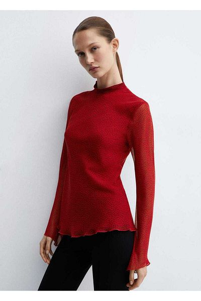MANGO Woman Bluse mit Schleife auf der Rückseite