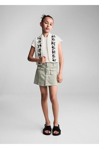 MANGO Kids Πλεκτό κοντομάνικο μπλουζάκι
