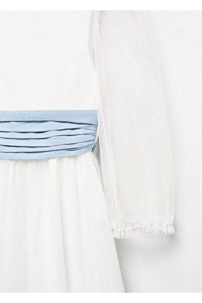 MANGO Kids Fiyonklu Plumeti Elbise