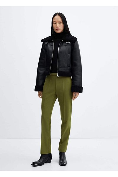 MANGO Woman Straight-cut trousers with belt